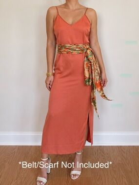 a new day Rust Slip Midi Dress with V-Neck